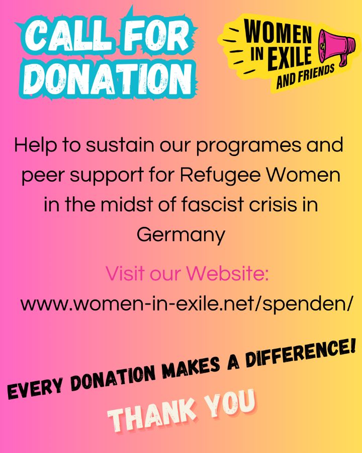 Women in Exile e.V. Call for Donation