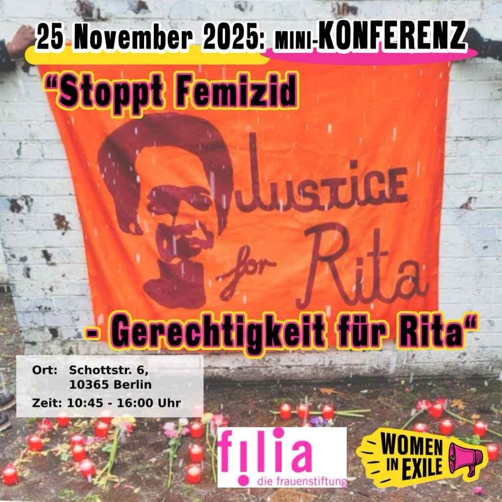 PR: Conference on the International Day for the Elimination of Violence Against Women- “Stop Femicide! Justice for Rita”